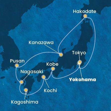 Harta croaziera Croazieră în Asia
