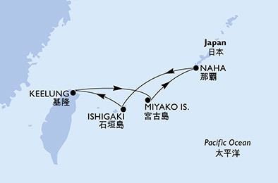 Harta croaziera Croazieră în Asia