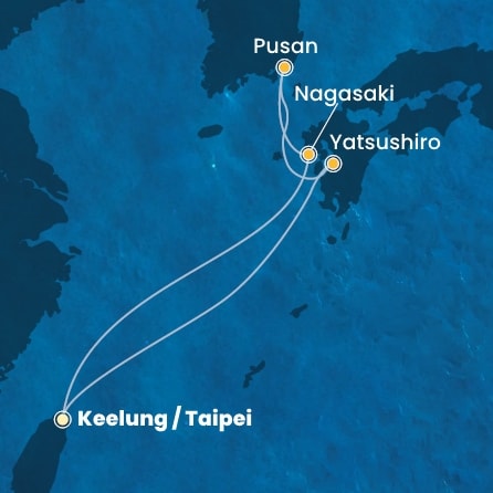 Harta croaziera Croazieră în Asia