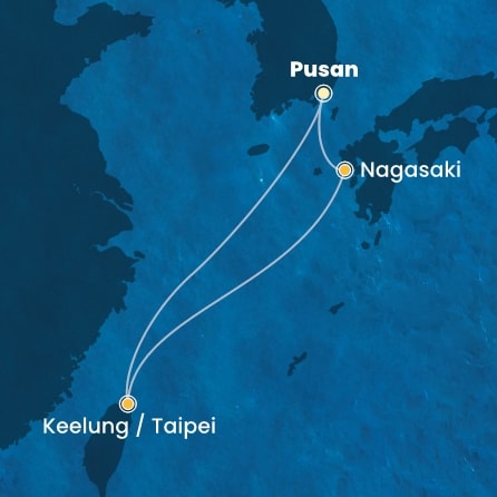 Harta croaziera Croazieră în Asia
