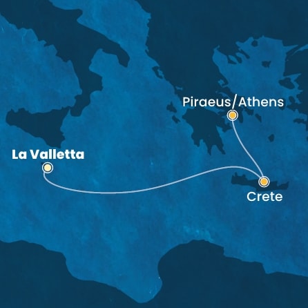 Harta croaziera Croazieră în Mediterana