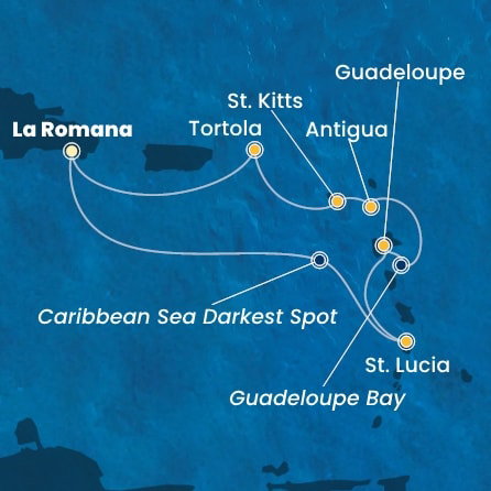 Harta croaziera Croazieră în America Centrală și Caraibe