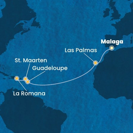 Harta croaziera Croazieră în Transatlantic