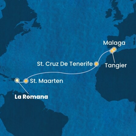 Harta croaziera Croazieră în Transatlantic