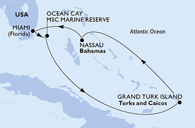 Harta croaziera Croazieră în America Centrală și Caraibe