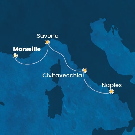 Harta croaziera France, Italy