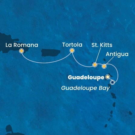Harta croaziera Croazieră în America Centrală și Caraibe