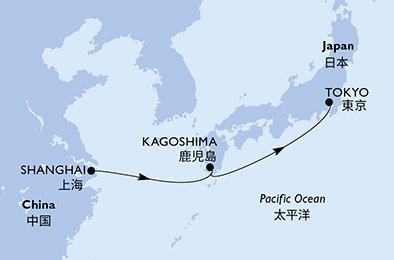 Harta croaziera Croazieră în Asia