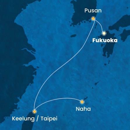 Harta croaziera Croazieră în Asia