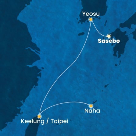 Harta croaziera Croazieră în Asia
