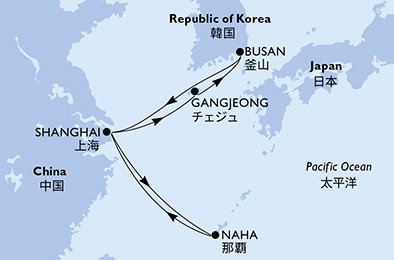 Harta croaziera Croazieră în Asia