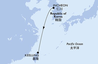 Harta croaziera Croazieră în Asia