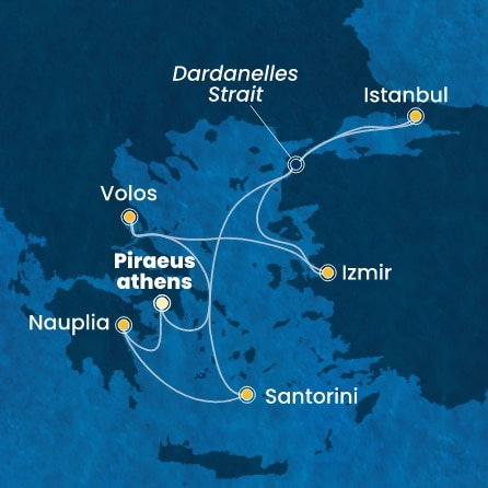 Harta croaziera Greece, Turkey