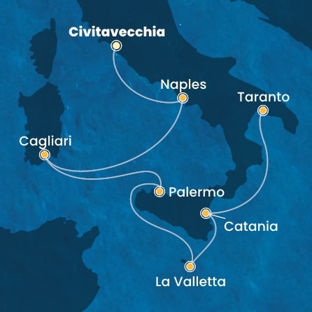 Harta croaziera Italy, Malta