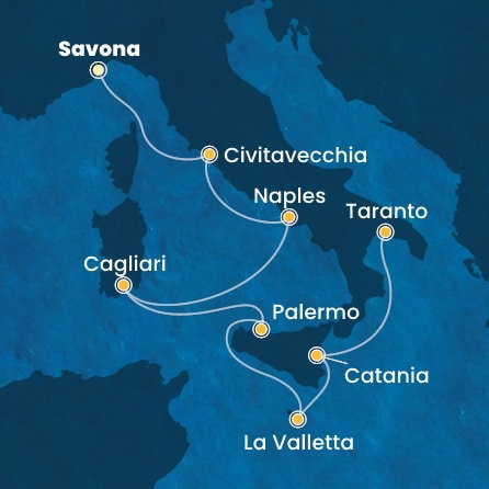 Harta croaziera Italy, Malta
