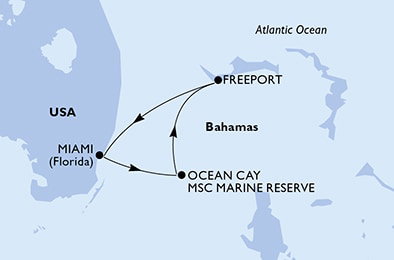 Harta croaziera Croazieră în America Centrală și Caraibe