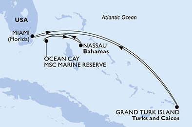 Harta croaziera Croazieră în America Centrală și Caraibe