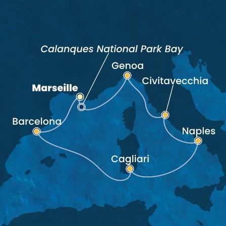 Harta croaziera France, Spain, Italy