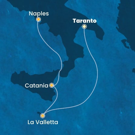 Harta croaziera Malta, Italy