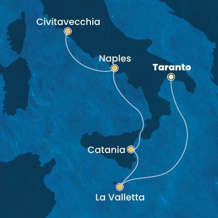 Harta croaziera Malta, Italy