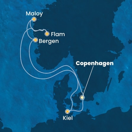 Harta croaziera Denmark, Norway, Germany