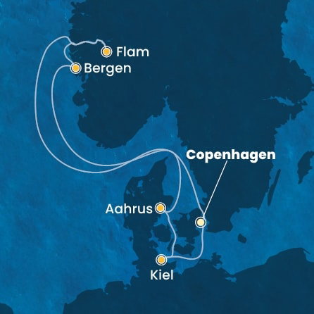 Harta croaziera Denmark, Norway, Germany