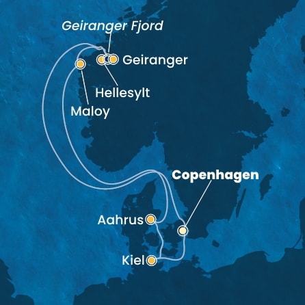 Harta croaziera Denmark, Norway, Germany