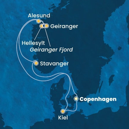 Harta croaziera Denmark, Norway, Germany