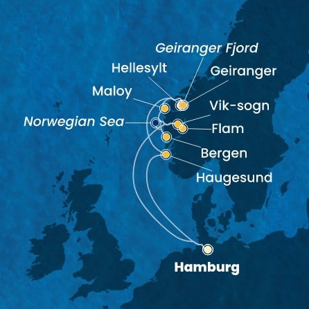 Harta croaziera Germany, Norway