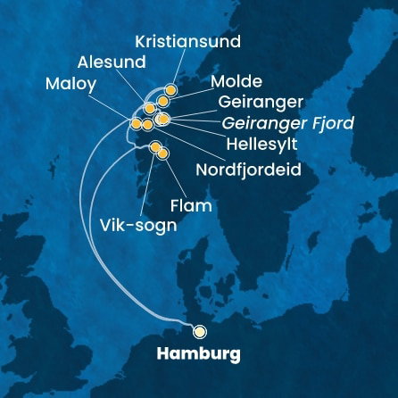 Harta croaziera Germany, Norway