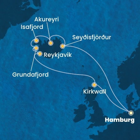 Harta croaziera Germany, Iceland