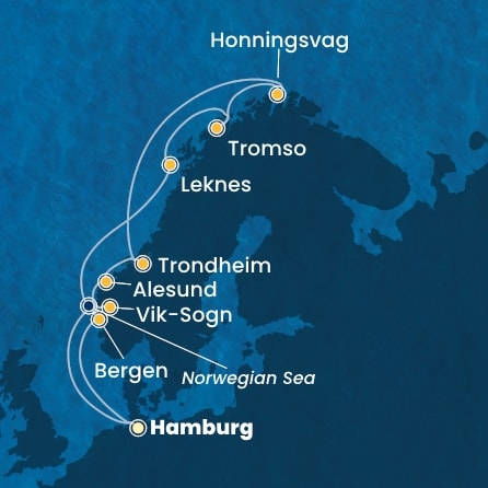 Harta croaziera Germany, Norway