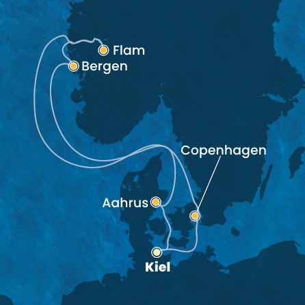 Harta croaziera Germany, Denmark, Norway