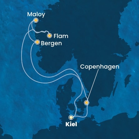 Harta croaziera Germany, Denmark, Norway