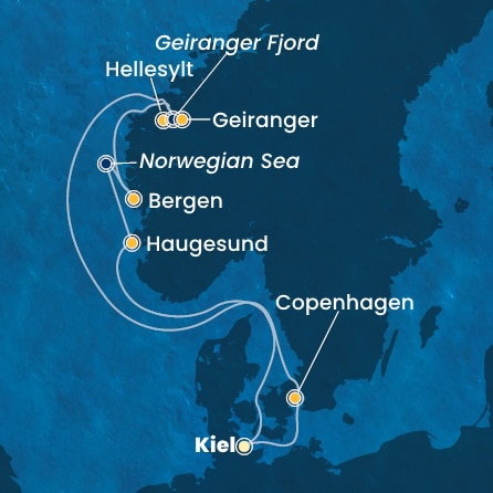 Harta croaziera Germany, Denmark, Norway