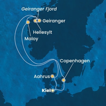 Harta croaziera Germany, Denmark, Norway