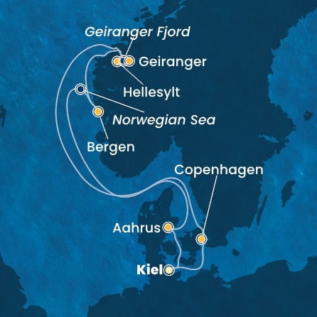 Harta croaziera Germany, Denmark, Norway