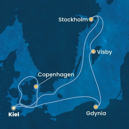 Harta croaziera Germany, Denmark, Poland, Sweden