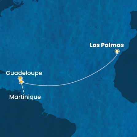 Harta croaziera Canary Islands, Antilles