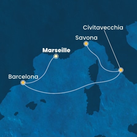 Harta croaziera France, Spain, Italy