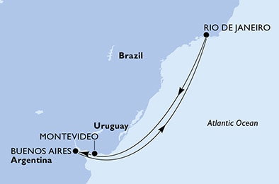 Harta croaziera Croazieră în America