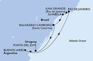 Harta croaziera Croazieră în America