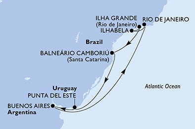 Harta croaziera Croazieră în America