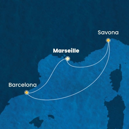 Harta croaziera France, Italy, Spain