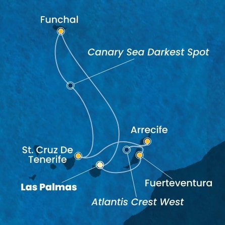 Harta croaziera Croazieră în Insulele Canare