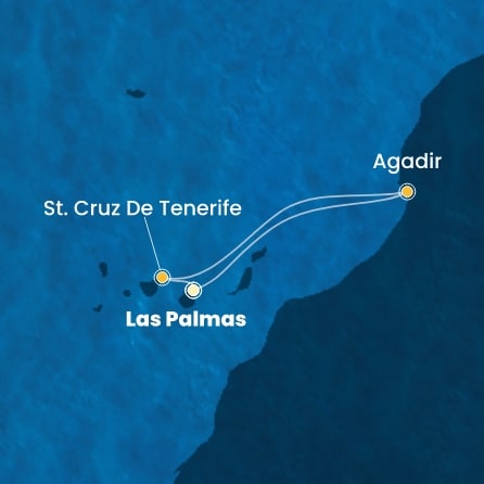 Harta croaziera Croazieră în Insulele Canare