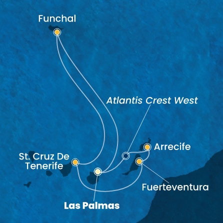 Harta croaziera Croazieră în Insulele Canare