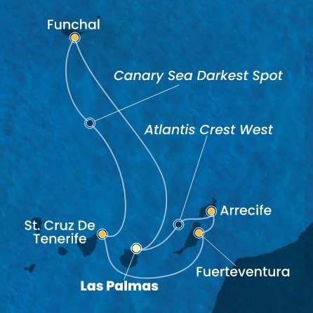 Harta croaziera Croazieră în Insulele Canare