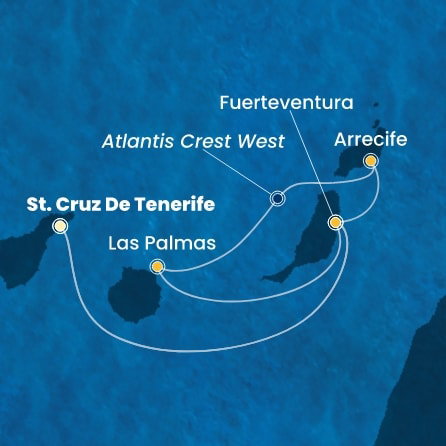 Harta croaziera Croazieră în Insulele Canare