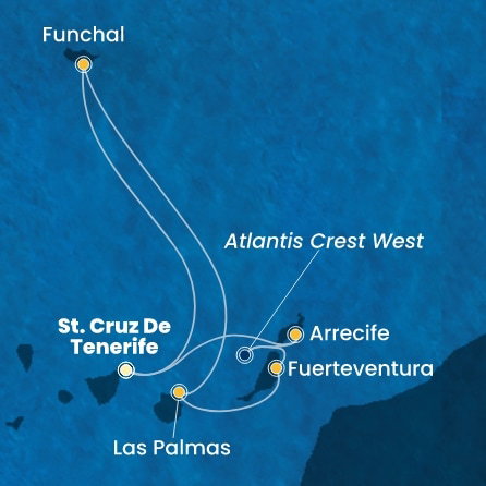 Harta croaziera Croazieră în Insulele Canare